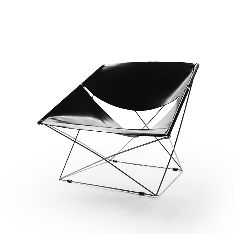 butterfly-fauteuil-pierre-paulin-artifort-tuigleer-zwart-voor