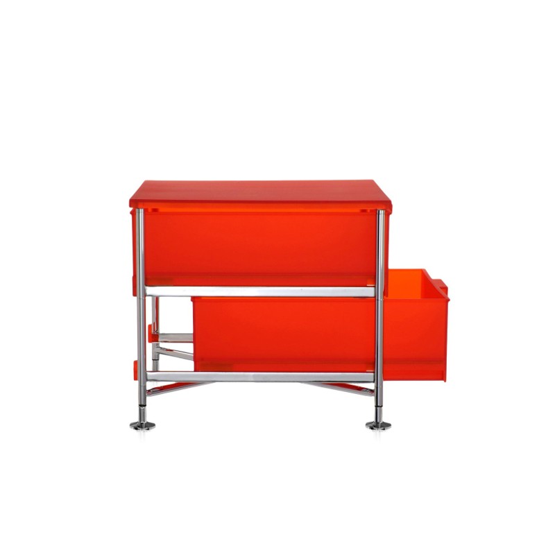 mobil-ladenkast-citterio-löw-kartell-2-lagen-poten-oranje-open